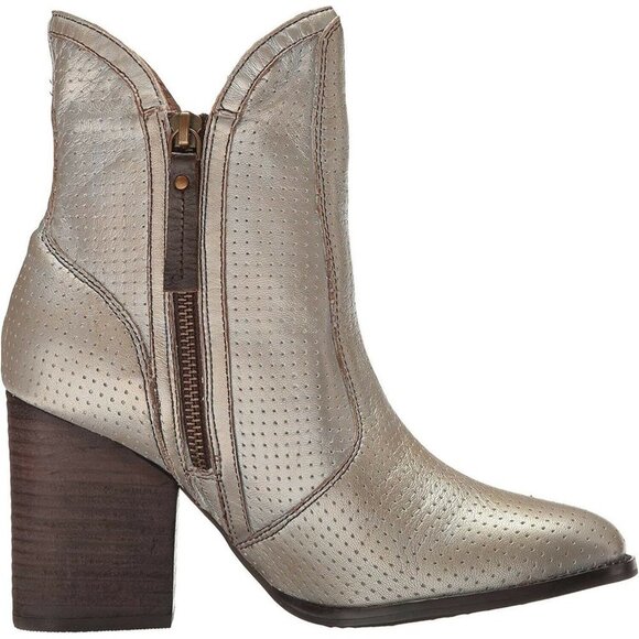 Seychelles Around The World Women's 9 M Silver Ankle Booties Suede Zipper Boots - Picture 3 of 7